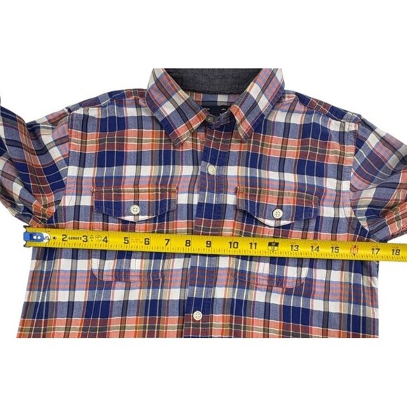Gap Kids Plaid Flannel Double Pocket Shirt Western Lightweight Cotton LS Boys L - Picture 6 of 8